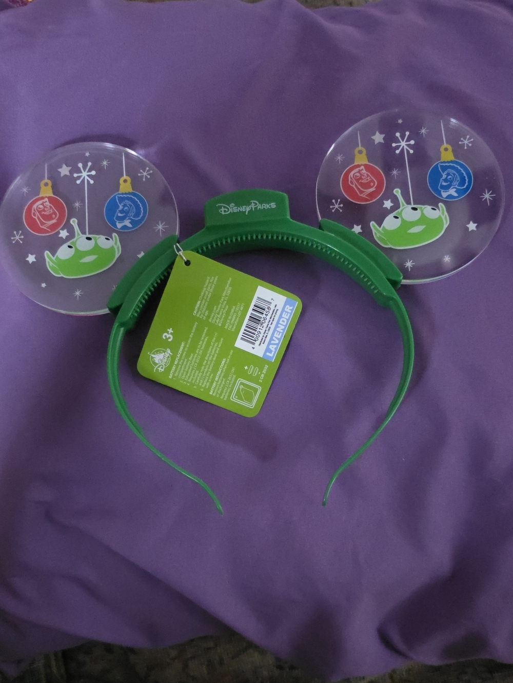 Disney Toy Story Green Alien Ear Headband with Clear Ornament Ears